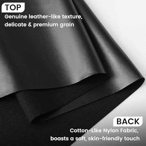 KUUP Smooth PU Faux Leather Fabric Sheets, 5 Yards 54" x 180", 0.8mm Thick - color: Black, size: 5 yards