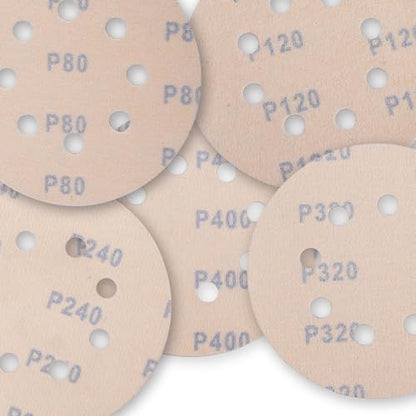 AEROPRO Tools 5 Inch Sanding Discs Hook and Loop, 80/120/240/320/400 Grit