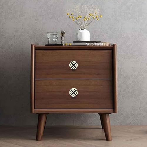 Perilla Home Set of 6 Decorative Round Shape Acrylic and Wood Knobs - for Room Kitchen Cabinet,Hardware, Cupboard, Door, Dresser Pulls Handles - (Black & White) - style: Black and white