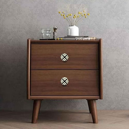 Perilla Home Set of 6 Decorative Round Shape Acrylic and Wood Knobs - for Room Kitchen Cabinet,Hardware, Cupboard, Door, Dresser Pulls Handles - (Black & White) - style: Black and white