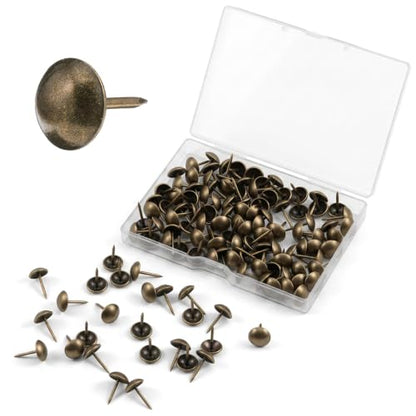100pcs Upholstery Tacks for Furniture 7/16" Decorative Nails Thumb Tacks