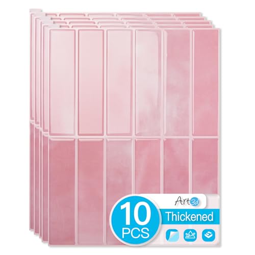 Art3d Subway Peel and Stick Backsplash, 10-Pack, 11.4 x 9 Inch, Pink Marble - color: Pink Marble