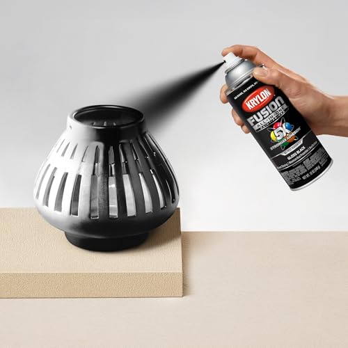 Krylon Fusion All-In-One, Gloss, Black, 12 oz - color: Black, size: 1 Count (Pack of 1), style: Gloss
