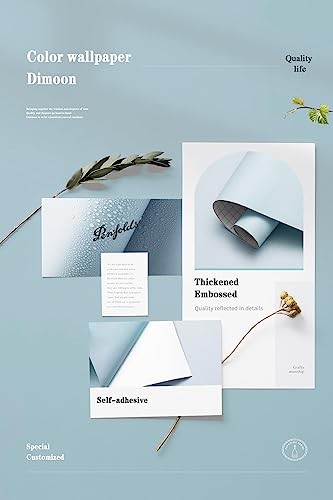Dimoon 236''x17.7'' Blue Peel and Stick Wallpaper Contact Paper Modern Self Adhesive Wall Paper Removable Renter Friendly Textured Solid Color Shelf Cabinet Vinyl Roll (236''x17.7'',Light Blue) - color: Light Blue, size: 17.7" x 236"