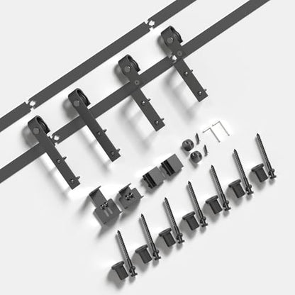 EaseLife 6 FT Mini Cabinet Bypass Sliding Barn Door Hardware Track Kit,Easy Install,Slide Smoothly Quietly,Apply for Storage Window TV Stand and Other Shielding (No Cabinet) - size: 6 feet for 2 doors