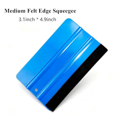 3 Piece Felt Edge Squeegee, 4inch - 5inch - 6inch Vinyl Wrap Squeegee, Scratch-Free for Decals, Adhesive Vinyl, Window Film, Wallpaper - color: Three Colors