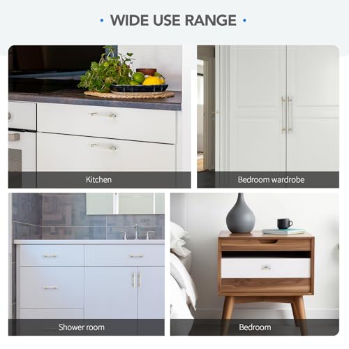 HOME EDIT 3 inch Cabinet Handles, 10 Pack Kitchen Cabinet Handles Brushed Nickel and Gold Drawer Pulls Zinc Alloy Square Bar Kitchen Pulls - color: Brushed Nickel and Gold, size: 3 Inch Hole Center