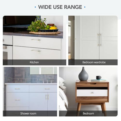 HOME EDIT 3 inch Cabinet Handles, 10 Pack Kitchen Cabinet Handles Brushed Nickel and Gold Drawer Pulls Zinc Alloy Square Bar Kitchen Pulls - color: Brushed Nickel and Gold, size: 3 Inch Hole Center