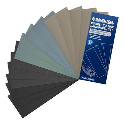 24 PCS Ultra Fine Sandpaper 2000 3000 5000 7000 10000 20000 Grit - size: 24PCS/2000-20000Grit