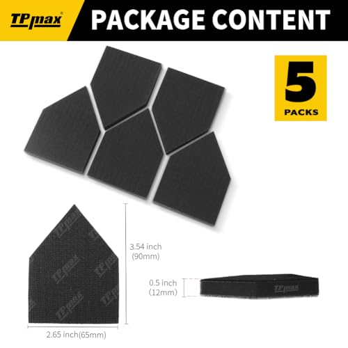 90×65mm Foam Interface Pads Compatible with Milwaukee M12 Detail Sander, 5-Pack