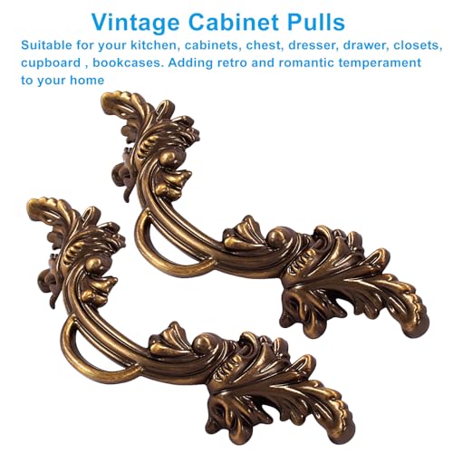 Biaungdo Vintage Cabinet Pulls Handles, 6 Pcs, Bronze