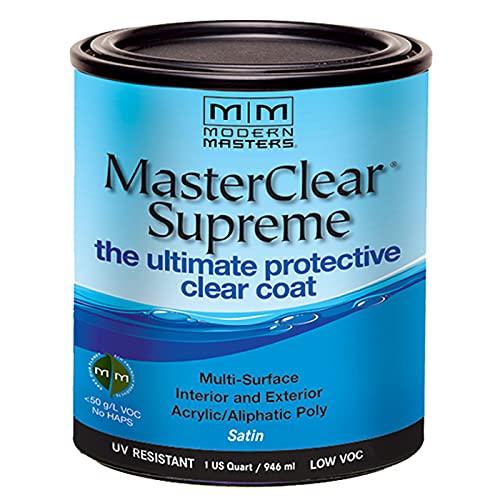 4-Pack of 1 qt Modern Masters MCS902 Clear MasterClear Supreme Protective Clear Coat, Satin - size: 1 Quart (Satin)
