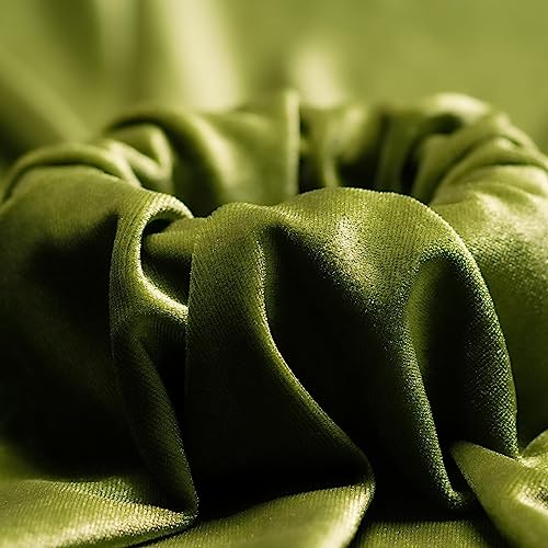 Ice Fabrics Stretch Velvet Fabric by The Yard - 60" Wide Soft Stretchy Fabric for Sewing Clothes, Apparel, Costume, Crafts - 90% Polyester 10% Spandex - Light Olive Green - 1 Yard - color: Light Olive Green, size: 1 Yard