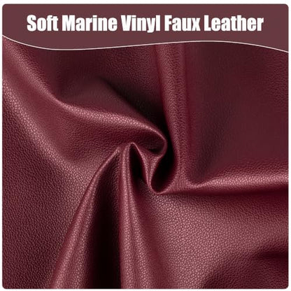 Marine Vinyl Faux Leather,1Yard 36"X54" Boat Auto Upholstery DIY Projects (Burgundy, 36"X54") - color: Burgundy, size: 36"X54"