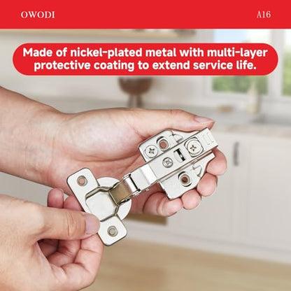 Full Overlay Cabinet Hinges 35mm Soft Close for Frameless Cabinets 10 Pack