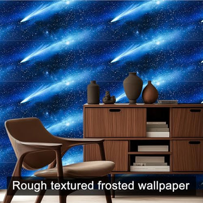 HOMETITUTE Starry Sky Galaxy Peel Stick Wallpaper 118.1x17.7 Inch Vinyl - color: Galaxy