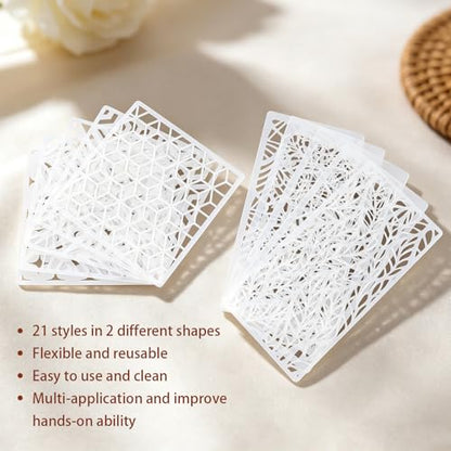 21 Pcs Stencils for Painting, Geometric Painting Stencils