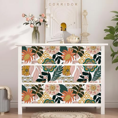 Peel and Stick Wallpaper Boho Floral Wallpaper - color: White
