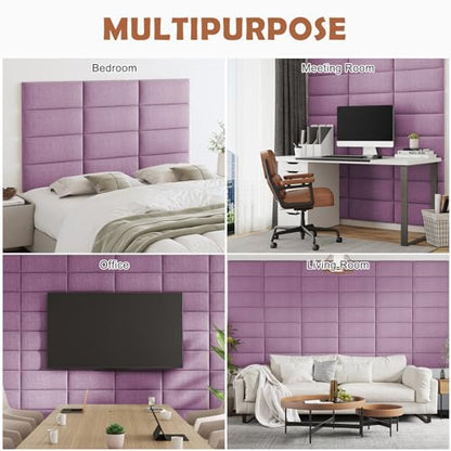 IFNOW Wall Mounted Headboard, Peel and Stick Panels, Dark Pink, King - color: Fabric-dark Pink, size: King