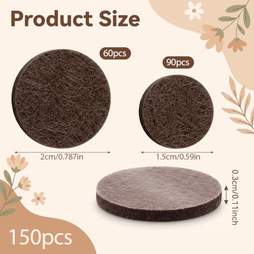 150 Pcs Felt Pads for Chair Legs, Self Adhesive Chair Felt Pad