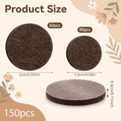 150 Pcs Felt Pads for Chair Legs, Self Adhesive Chair Felt Pad