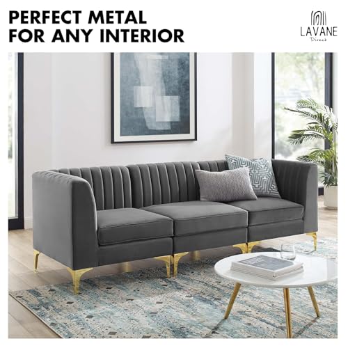 La Vane 4 Inch Diamond Triangle Metal Furniture Legs 4PCS- Heavy Duty Iron - color: Natural Wood, size: 4" / 10cm