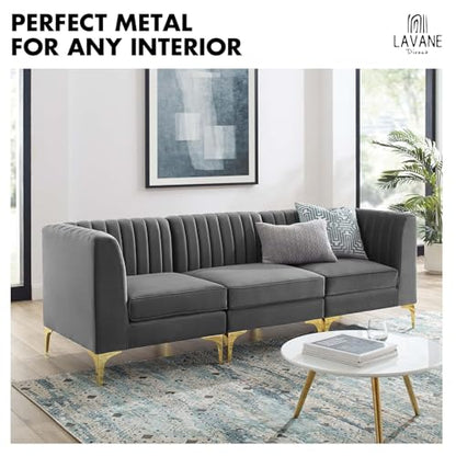 La Vane 4 Inch Diamond Triangle Metal Furniture Legs 4PCS- Heavy Duty Iron - color: Natural Wood, size: 4" / 10cm