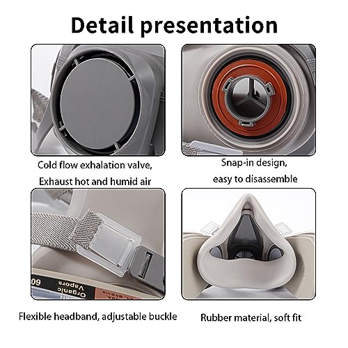 Reusable half Face Full Face Gas Cover Wide Field of View for Painting Hine Polishing Welding and Other Work