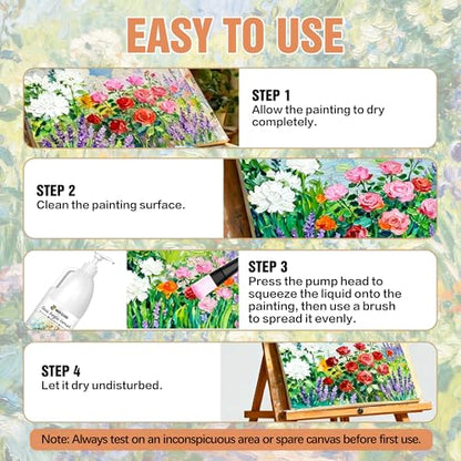 250ml Gloss Acrylic Varnish with Pump, Quick-Dry Water-Based Non-Toxic - size: 250 ml
