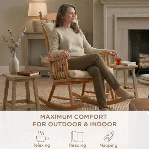 Codi Rocking Chair Cushions Indoor, Water-Resistant, Beige 1 Pack - color: Beige, size: 18"x18"/18"x22" - Standard 1PK