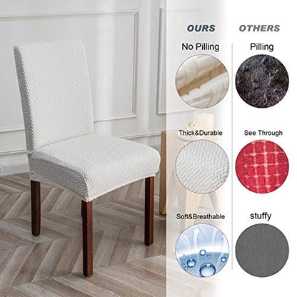 Genina Waterproof Chair Covers for Dining Room Chair Slipcovers Set of 4 - color: White, size: 14-18in Waterproof
