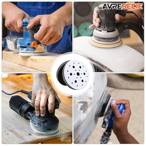 4 Pack Interface Pads, 6 inch 25 Holes Hook & Loop Soft Sponge Cushion Buffer Backing Pad, polishing pad for Automotive Woodworking Polishing