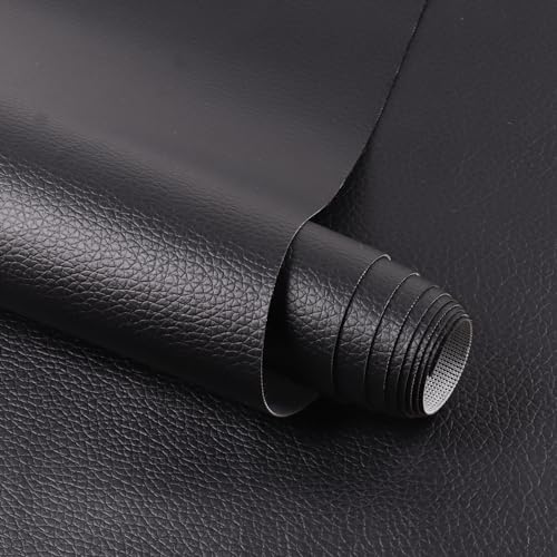 Marine Vinyl Fabric Waterproof Soft Leather Material 55"×288" Black - color: Black, size: 55"W x 288"L