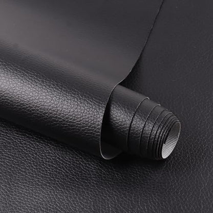 Marine Vinyl Fabric Waterproof Soft Leather Material 55"×288" Black - color: Black, size: 55"W x 288"L