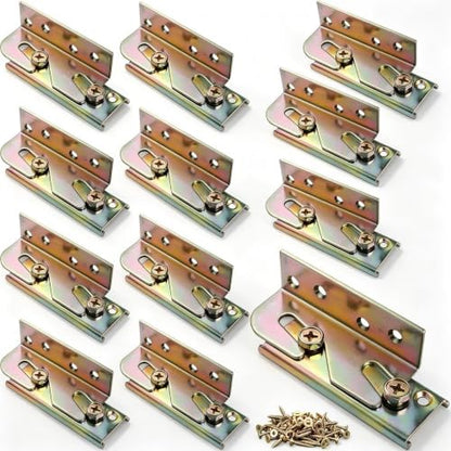Bed Rail Brackets 12 Sets,Heavy Duty Bed Frame Brackets Bulk with Screws - size: 12 Pieces