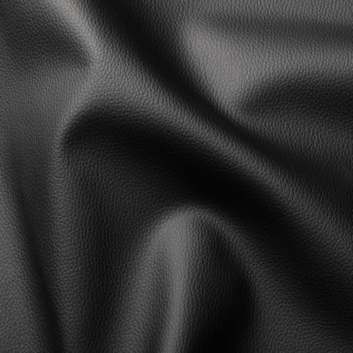 Faux Leather Fabric - Upholstery Fabric by the Yard - Waterproof Vinyl Fabric - PVC Leather Sheets for Upholstery, Sofa, Handbags, Boat, Car, Sewing & DIY Crafts - 36"x54", Black - color: Black, size: 1 Yard (54 x 36 inch)