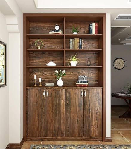 FunStick 15.8"x472" Brown Wood Wallpaper Peel and Stick Countertop Contact Paper Wood Grain Waterproof Self Adhesive Wood Contact Paper for Countertops Kitchen Cabinet Wallpaper Desk Walls Vinyl Wrap - color: Brown, size: 15.8" x 472"