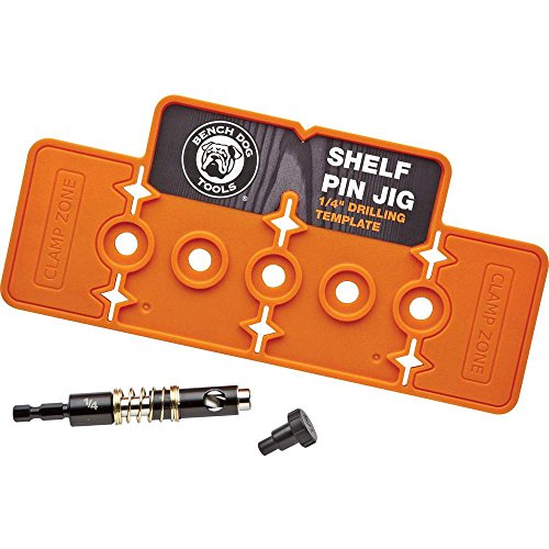 Bench Dog Shelf Pin Jig - Compact, Portable & Sturdy Straight Pins Jigs - Cabinet Shelf Pin Hole Jig for Getting Level & Wobble-Free Shelves - Woodworking Jigs for Pre-Built or Site-Built Cabinets