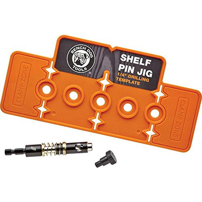 Bench Dog Shelf Pin Jig - Compact, Portable & Sturdy Straight Pins Jigs - Cabinet Shelf Pin Hole Jig for Getting Level & Wobble-Free Shelves - Woodworking Jigs for Pre-Built or Site-Built Cabinets