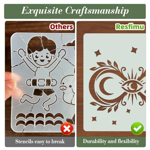 Sun Moon Stencils for Crafts Reusable 20Pcs Stencils(5.9X5.9 Inch) - color: Moon 2