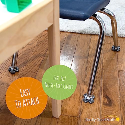 Really Good Stuff Fuzzy Feet Chair Glides, 144 Pieces - color: Grey
