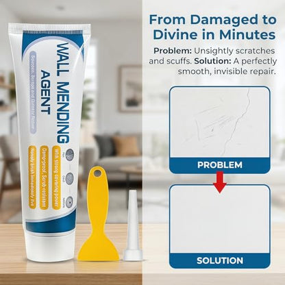 Drywall Patch Repair Kit, 2 Pack Wall Mending Agent - Wall Repair Paste for Nail Holes, Dents, Simple Filling of Wall Holes＆Efficient Crack Repair - color: 2 PCS