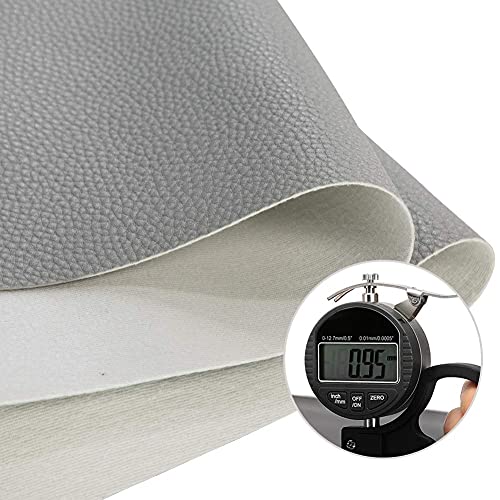 TORRAMI Soft Faux Leather Fabric, 0.64 Yard 54 x 23 in, Gray PU Leather - color: Gray, size: 0.64 Yard (54 x 23 inch)
