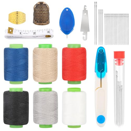 43PCS Sewing Kit for Adults – Needle and Thread Kit with Big Eye Needles, Threader & Strong Thread – for Hand Sewing, Repairs & Patching, Daily Use