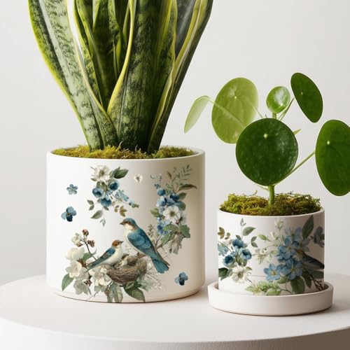 OLYCRAFT 3 Sheets/Set Flying Bird Rub on Transfers for Furniture and Craft 6x12 Inch Blooming Flower Furniture Decal Transfer Stickers Rub on Decal with 1Pc Scraper for Wooden Furnitures Home Decor - style: Flying bird