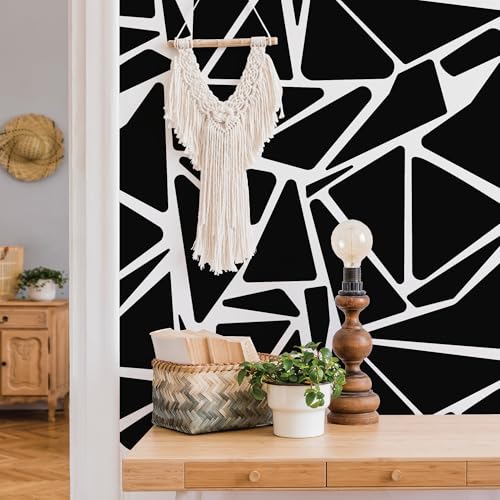 Large Black Boho Geometric Wall Decals, Modern Triangle Wall Décor - style: Modern