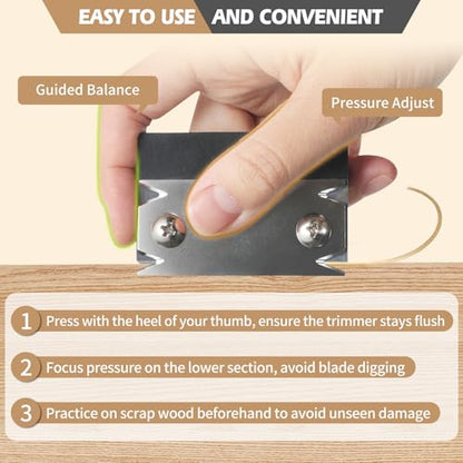 Mini Edge Banding Trimmer for Woodworking – Upgraded Stainless Steel Edge Banding Cutter Tool for Veneer, PVC, ABS, Melamine & Wood – Durable Planer for Deburing, Chamfering, Trimming