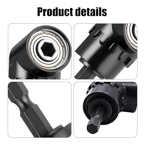 105 Degree Right Angle Drill Adapter 1/4 Inch Hex Bit Driver Attachment - color: Black, size: 1 Pcs