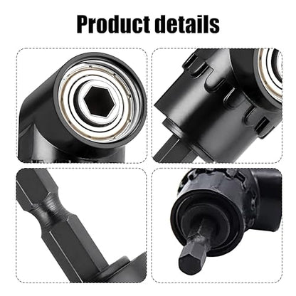 105 Degree Right Angle Drill Adapter 1/4 Inch Hex Bit Driver Attachment - color: Black, size: 1 Pcs