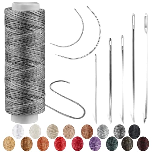 Waxed Thread, Upholstery Needle and Thread 32 Yards Dark Gray - color: Dark Gray, size: 32Yard